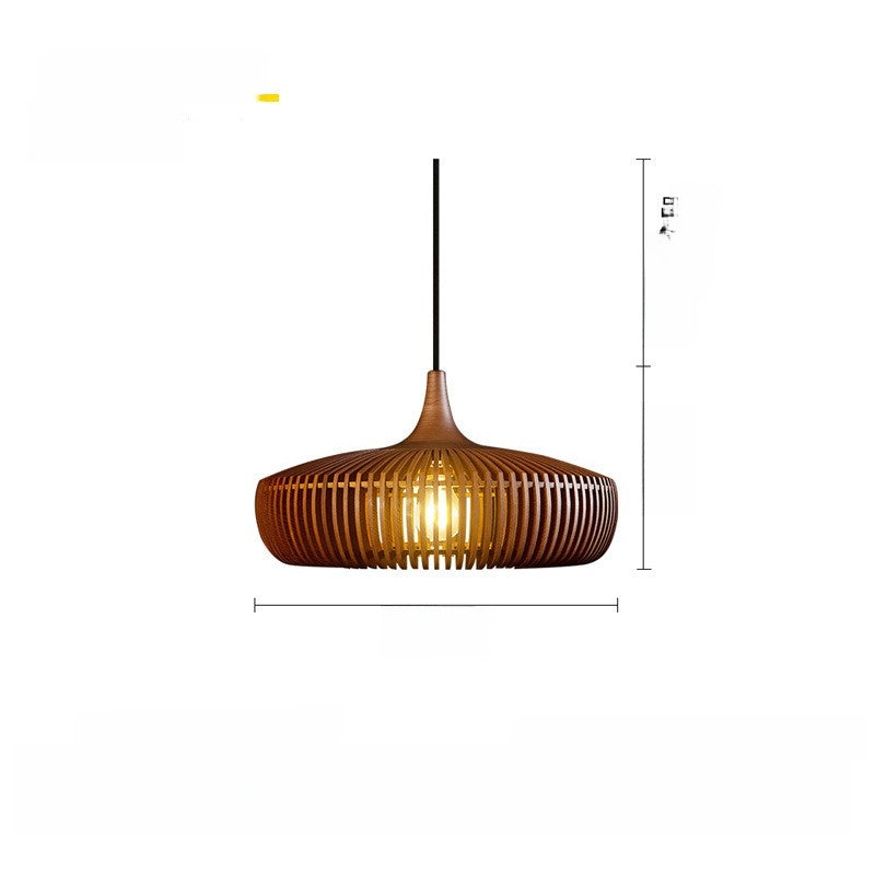 Wood chandelier lamp