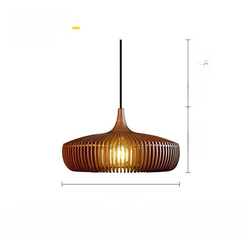 Wood chandelier lamp