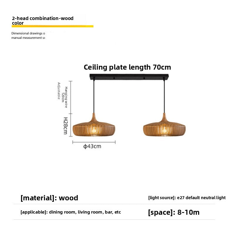 Wood chandelier lamp