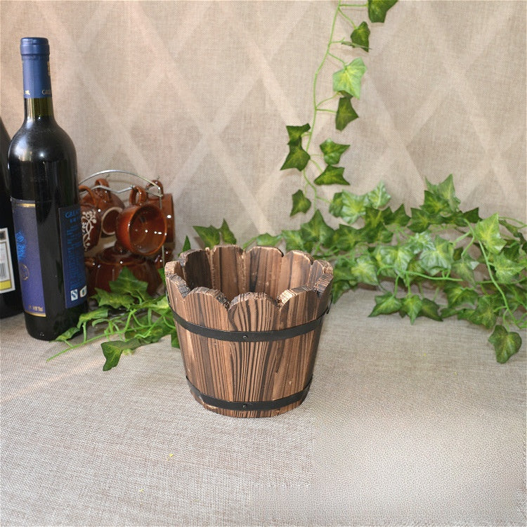 Wood Flower Pot