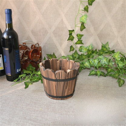 Wood Flower Pot