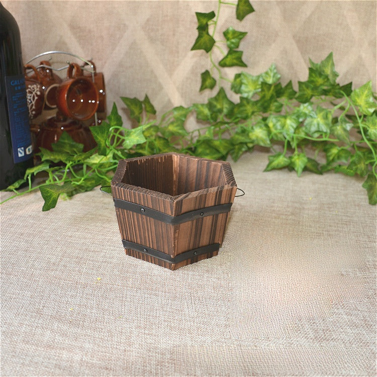 Wood Flower Pot