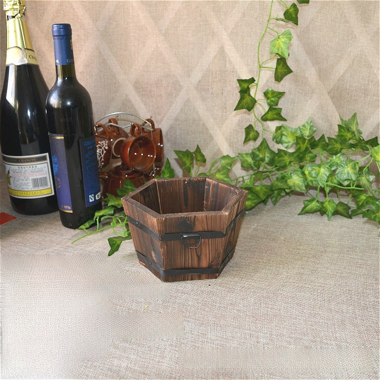 Wood Flower Pot