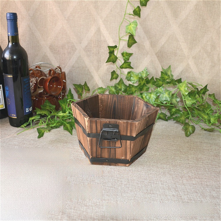Wood Flower Pot
