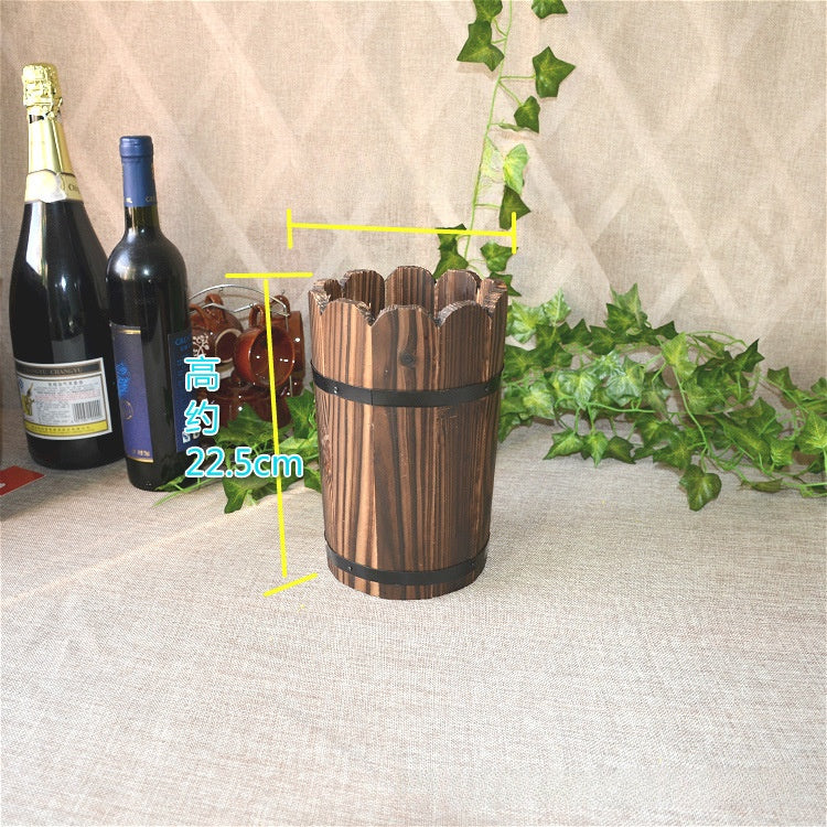Wood Flower Pot