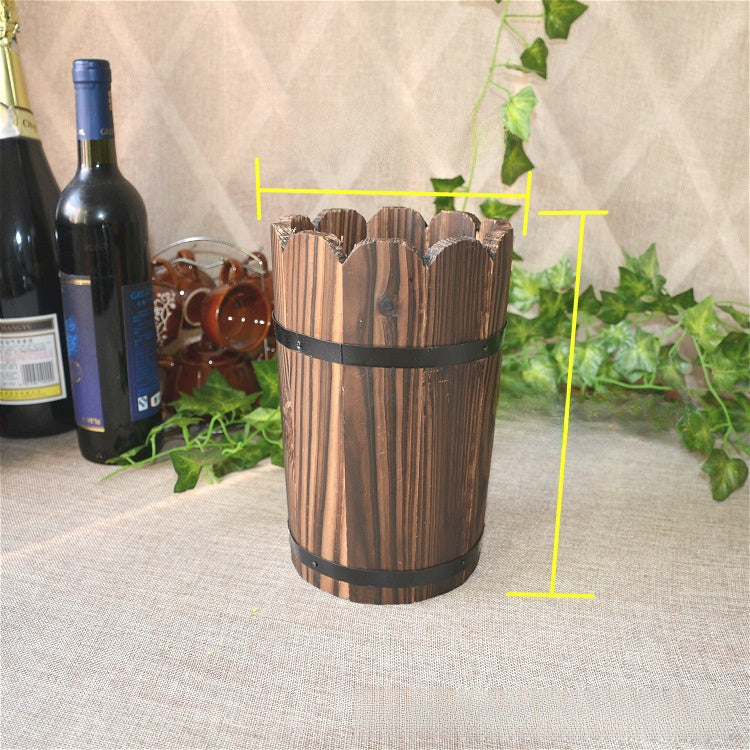 Wood Flower Pot