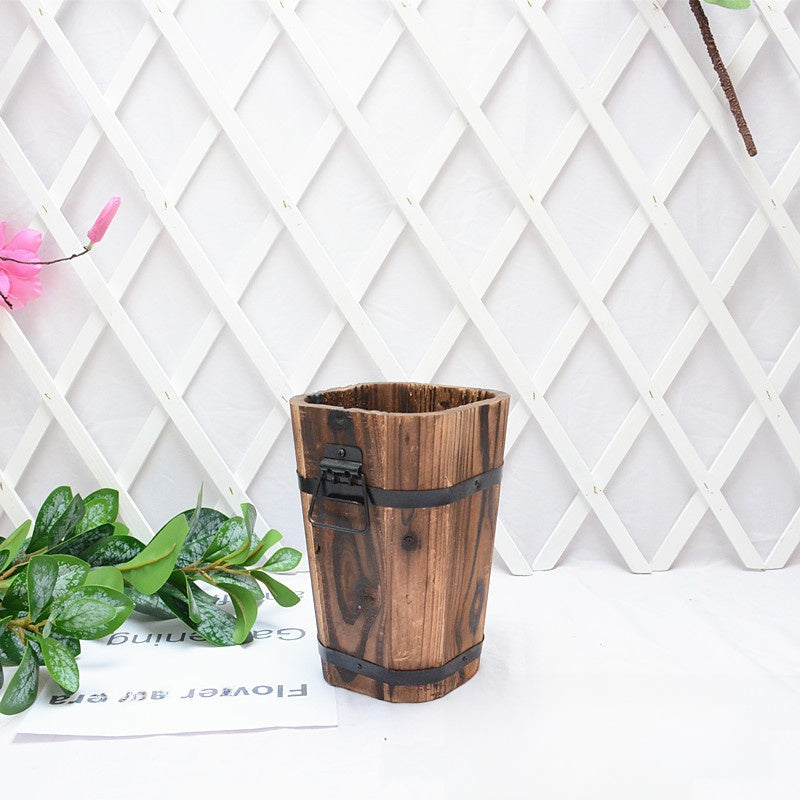 Wood Flower Pot
