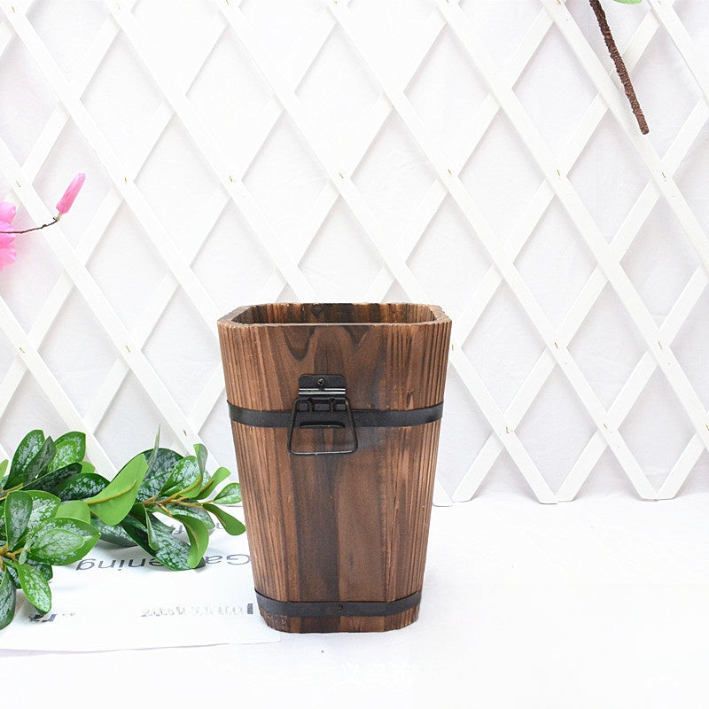 Wood Flower Pot