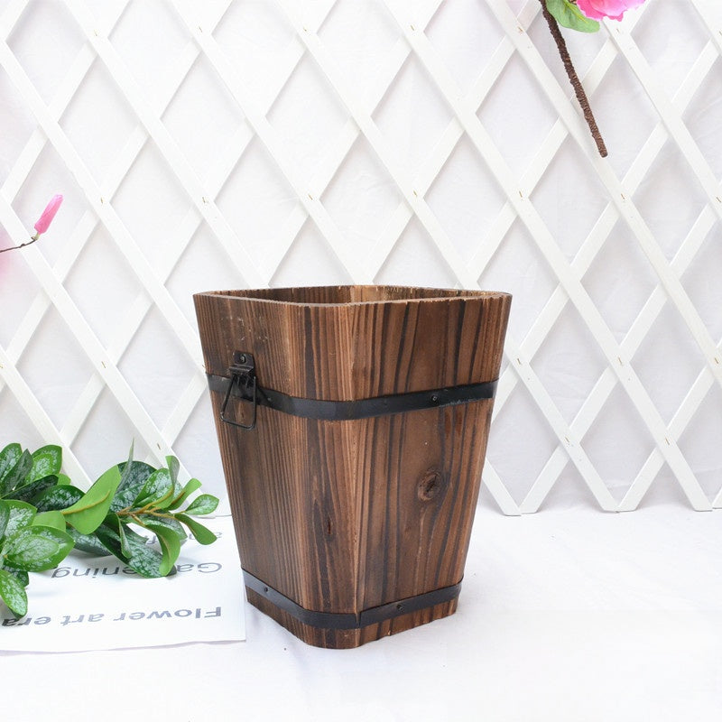 Wood Flower Pot