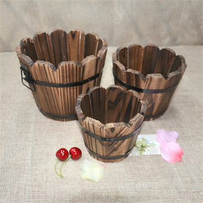 Wood Flower Pot