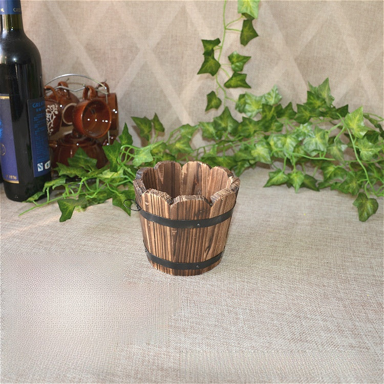 Wood Flower Pot