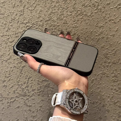 Wood Grain Leather iPhone Case