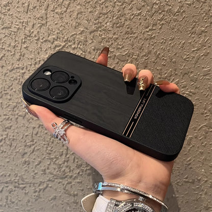 Wood Grain Leather iPhone Case