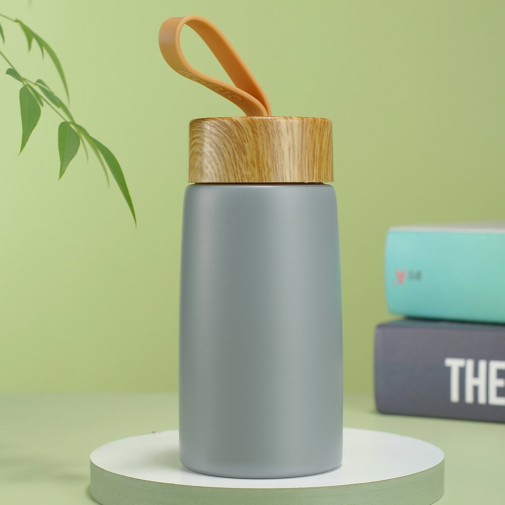 Wood Grain Lid Stainless Steel Thermos Cup