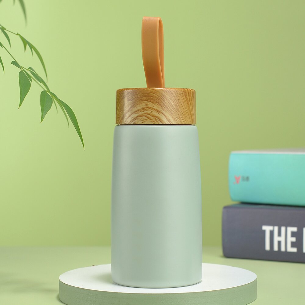 Wood Grain Lid Stainless Steel Thermos Cup