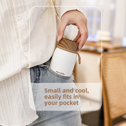 Wood Grain Lid Vacuum Insulated Stainless Steel Cup