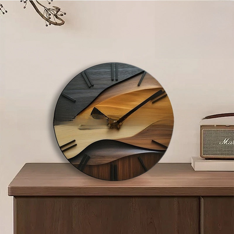 Wood Grain Quartz Wall Clock