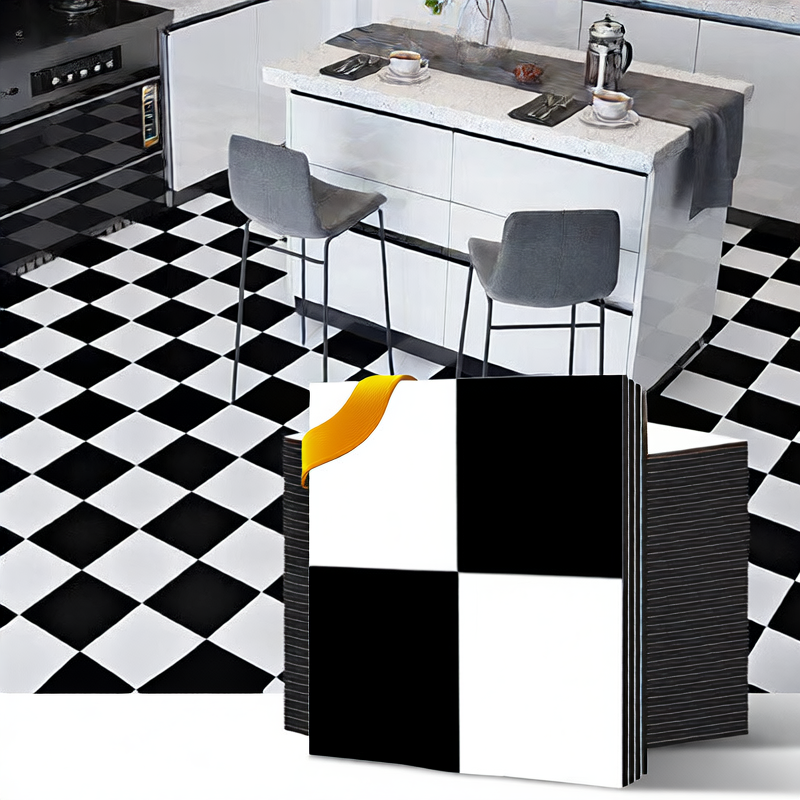 Wood grain self-adhesive flooring