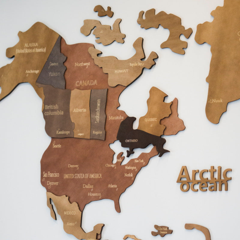 Wooden 3D World Map