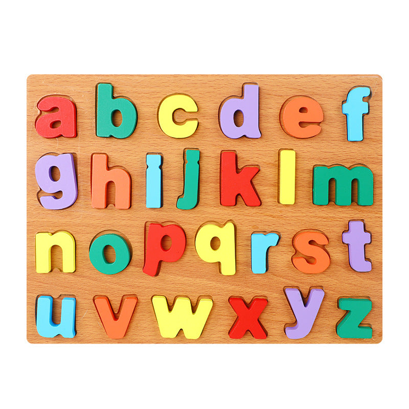 Wooden Alphabet Number Shape Puzzle Board