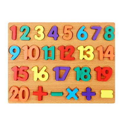 Wooden Alphabet Number Shape Puzzle Board