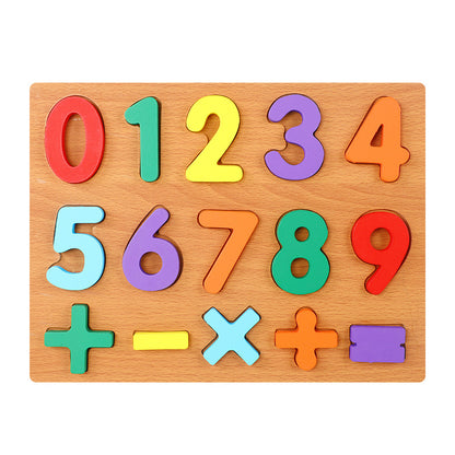Wooden Alphabet Number Shape Puzzle Board