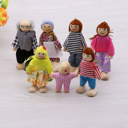 Wooden Articulated Family Puppet Toy