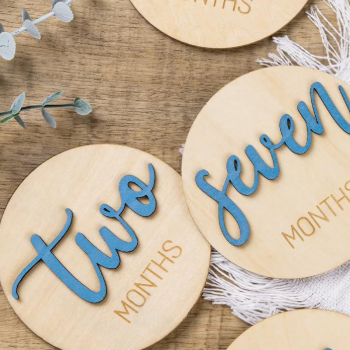 Wooden Baby Growth Photo Milestone Discs