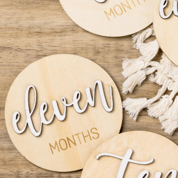 Wooden Baby Growth Photo Milestone Discs