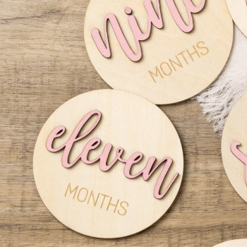 Wooden Baby Growth Photo Milestone Discs