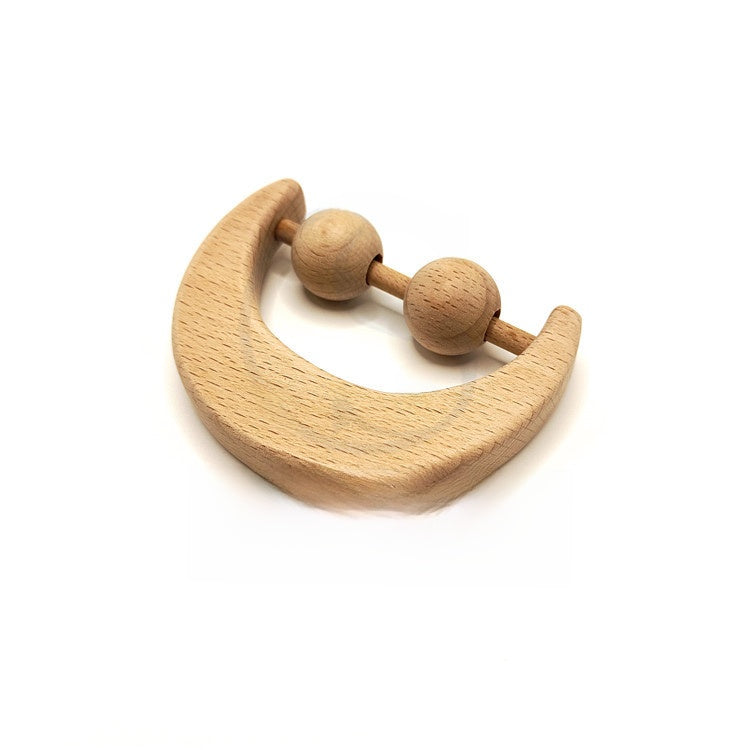 Wooden Baby Rattle Teether Toy with Photo Props