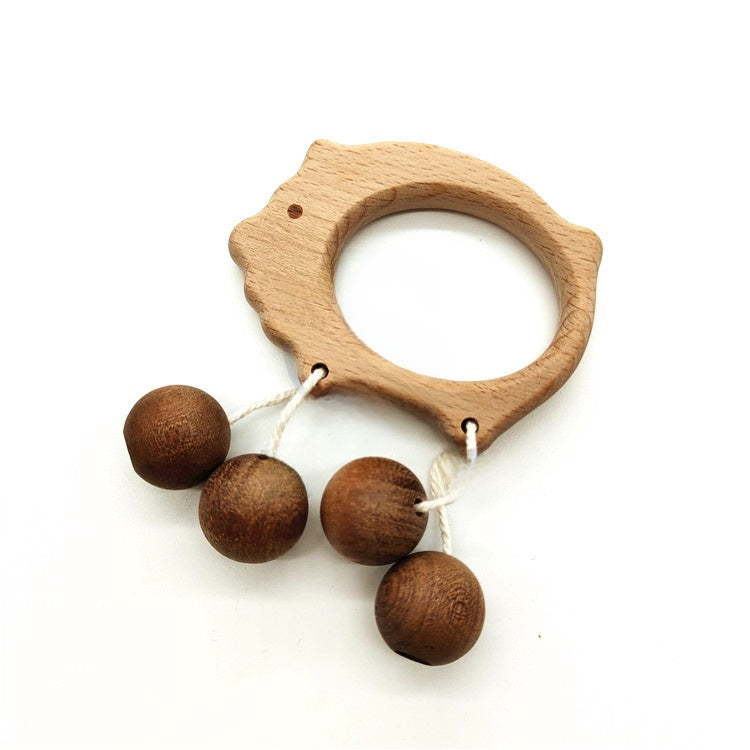 Wooden Baby Rattle Teether Toy with Photo Props