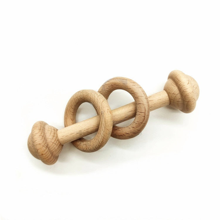 Wooden Baby Rattle Teether Toy with Photo Props