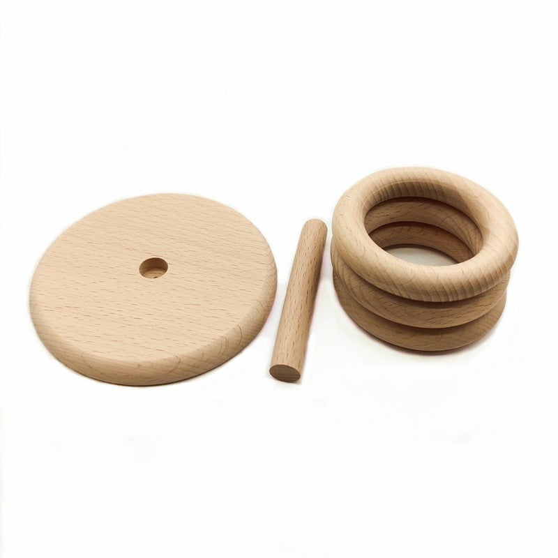 Wooden Baby Rattle Teether Toy with Photo Props