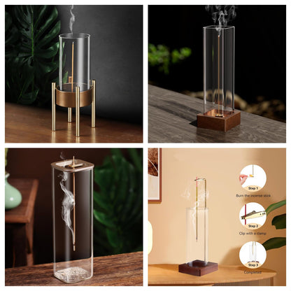 Wooden Backflow Incense Burner with Creative Designs