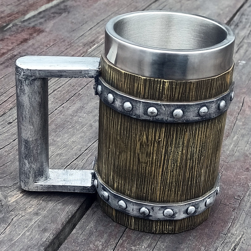 Wooden Barrel Design Beer Mug