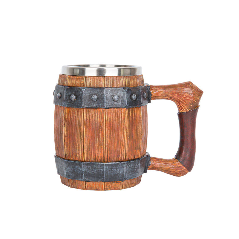 Wooden Barrel Design Beer Mug