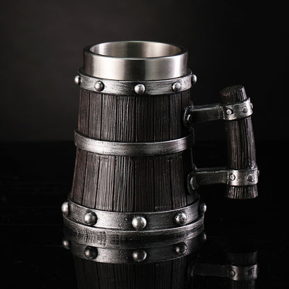 Wooden Barrel Design Beer Mug