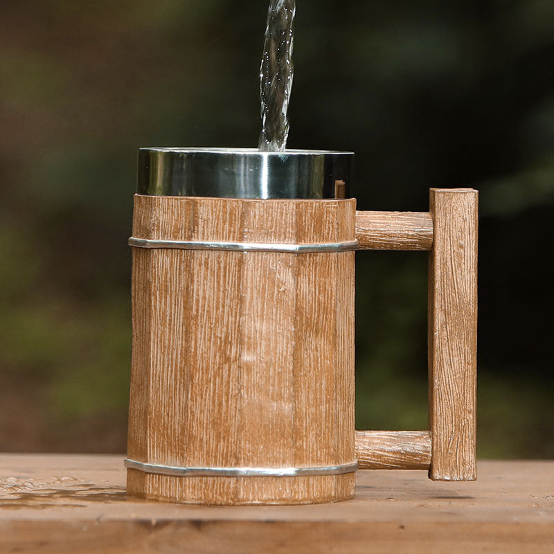 Wooden Barrel Design Beer Mug