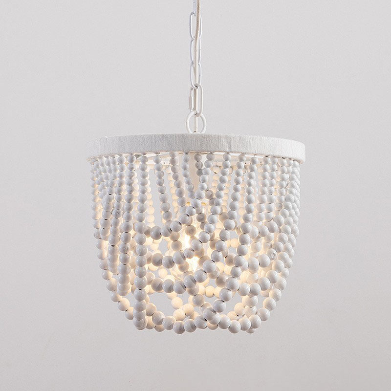 Wooden Bead LED Chandelier for Home Decor