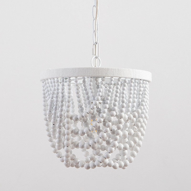 Wooden Bead LED Chandelier for Home Decor