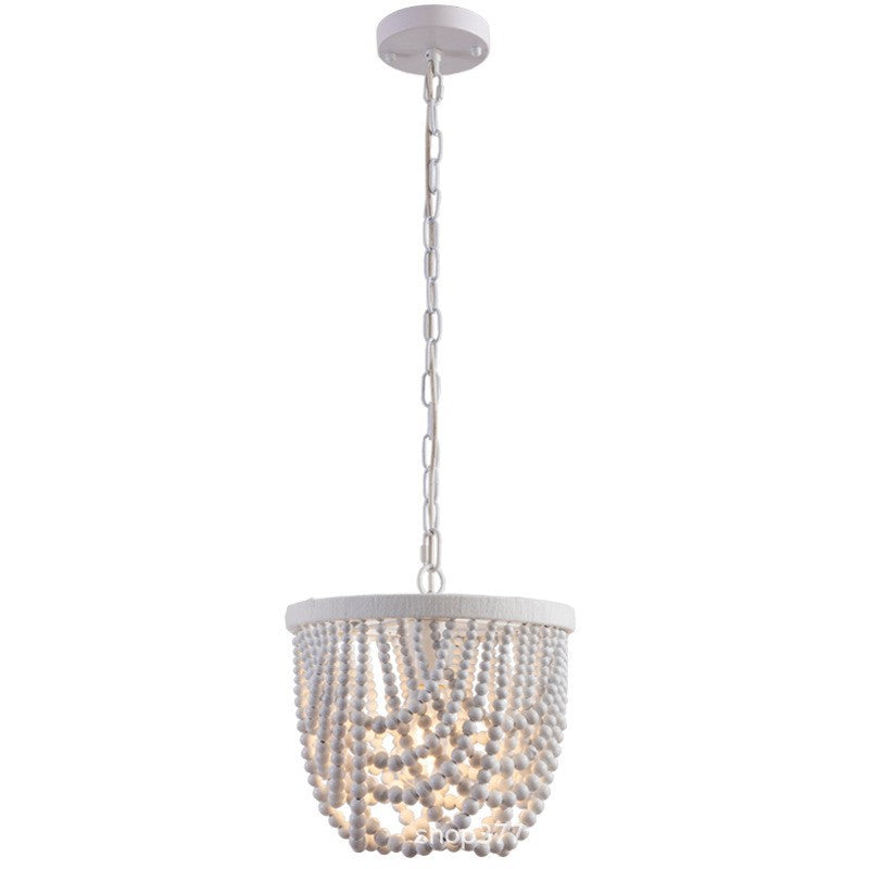 Wooden Bead LED Chandelier for Home Decor