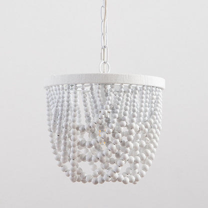 Wooden Bead LED Chandelier for Home Decor