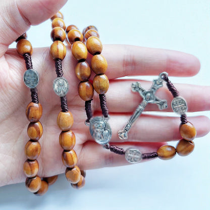 Wooden bead necklace