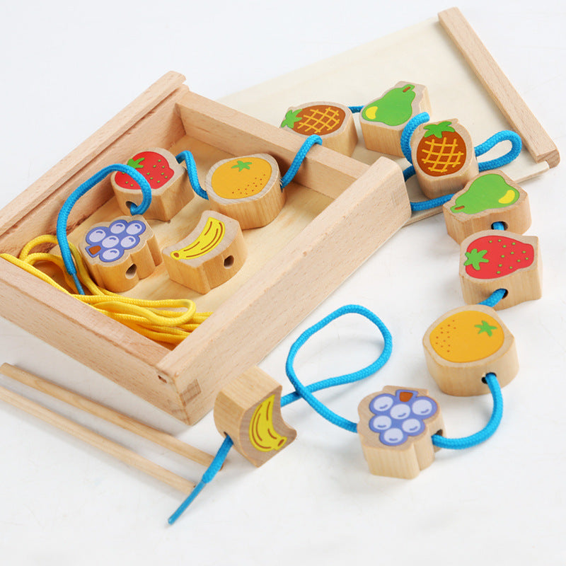 Wooden Bead Threading Toy