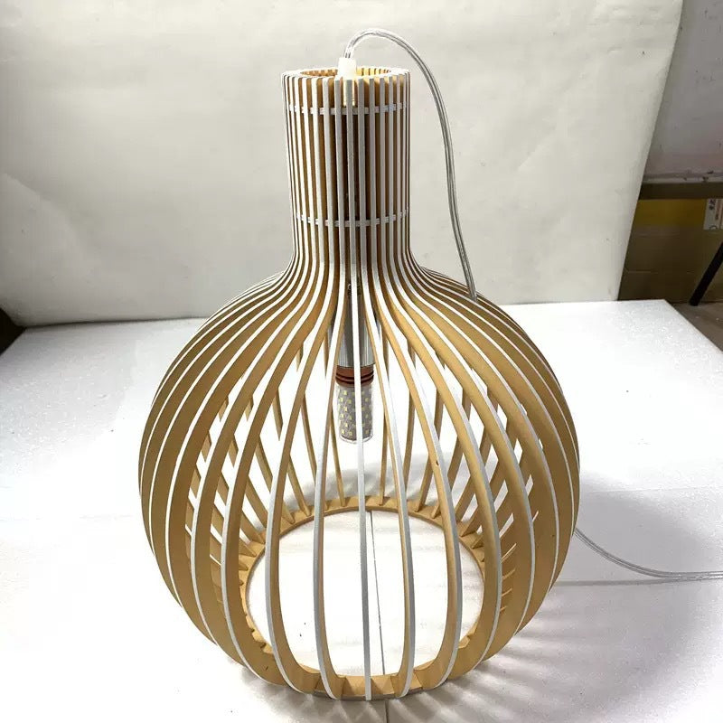 Wooden Bird Cage LED Chandelier