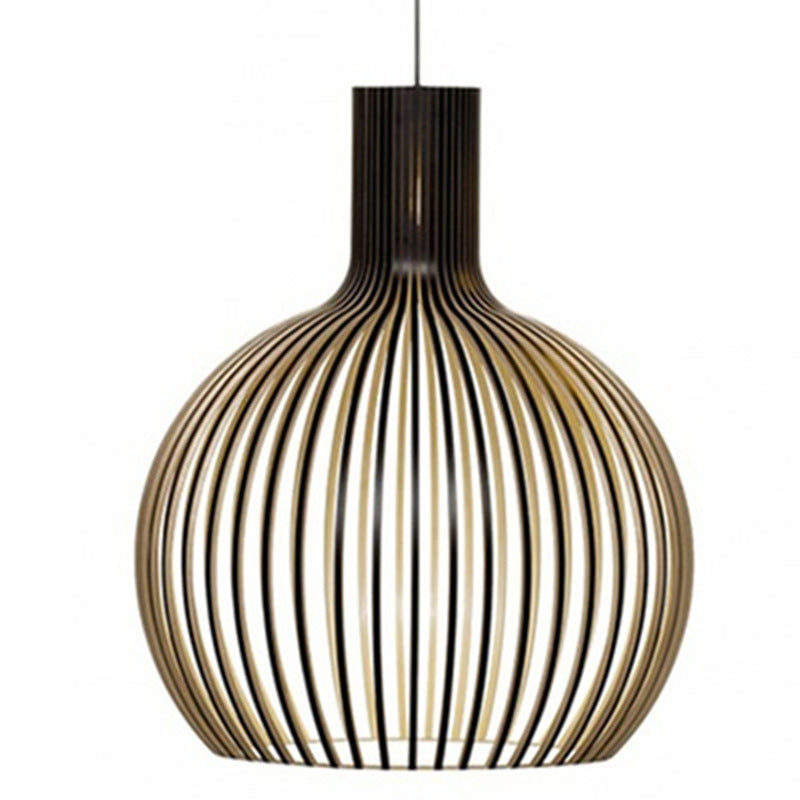 Wooden Bird Cage LED Chandelier