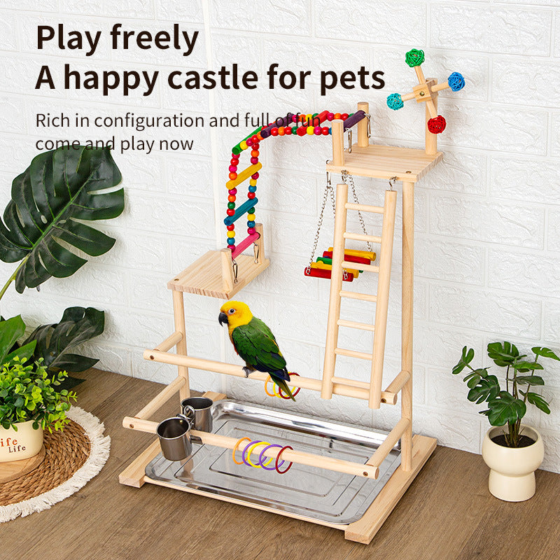Wooden Bird Training Play Stand