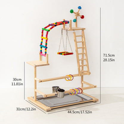 Wooden Bird Training Play Stand