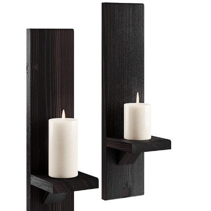 Wooden Candle Holder Floating Rack Cross-border Wholesale Wall-mounted Country Column Candle Holder Hanger for Farmhouse Wall Decoration